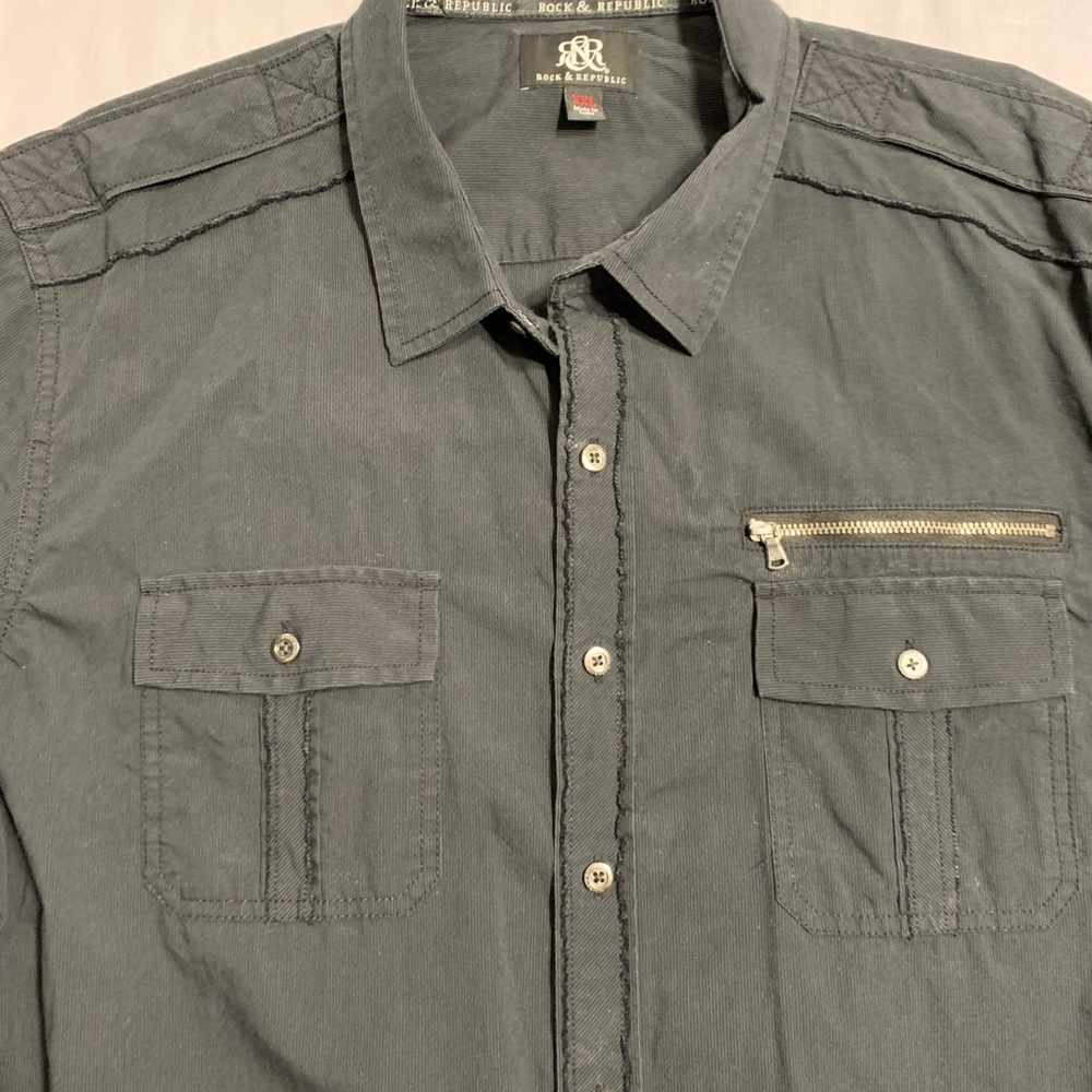 Rock & Republic 100% cotton polo. Size XXL. Like new-wore once- No tears/holes.
